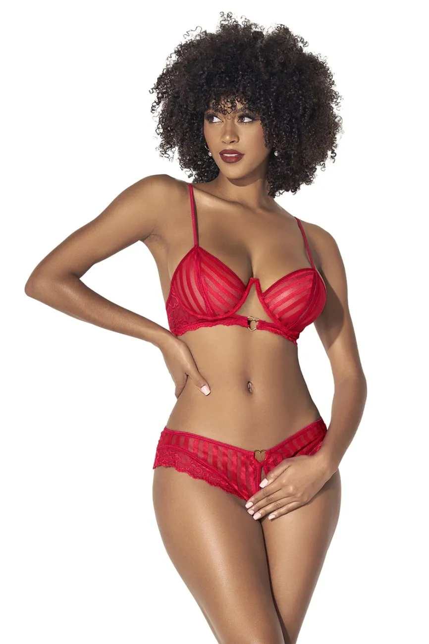 Mapale 8816 Two Piece Lingerie Set Color Red