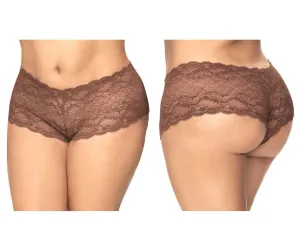 Mapale 90X Curvy Size Lace Boyshort Color Cocoa