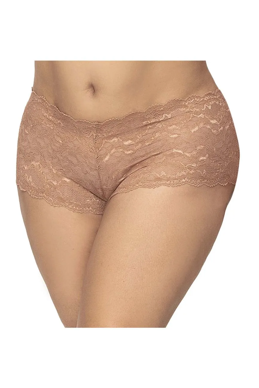 Mapale 90X Curvy Size Lace Boyshort Color Taupe