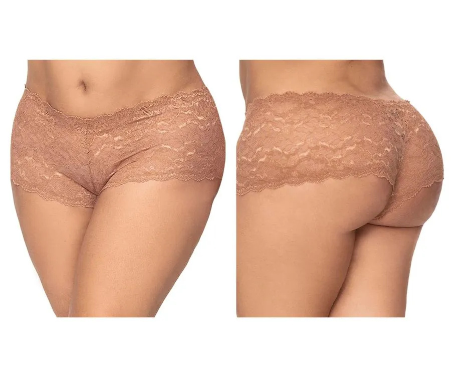 Mapale 90X Curvy Size Lace Boyshort Color Taupe