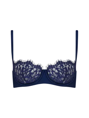 Muse by Coco de Mer Beatrice Half Cup Bra in Navy