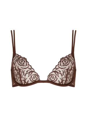 Muse by Coco de Mer Rosalia Plunge Bra in Cocoa