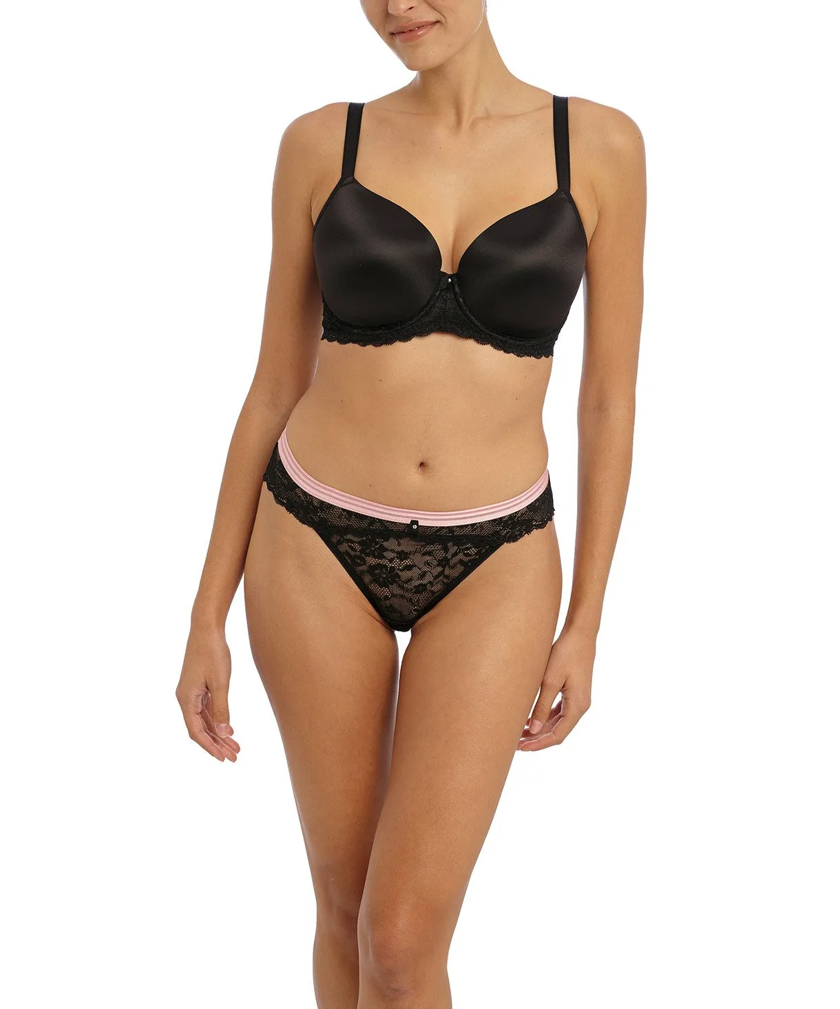 Offbeat Moulded Demi T-Shirt Bra In Black - Freya