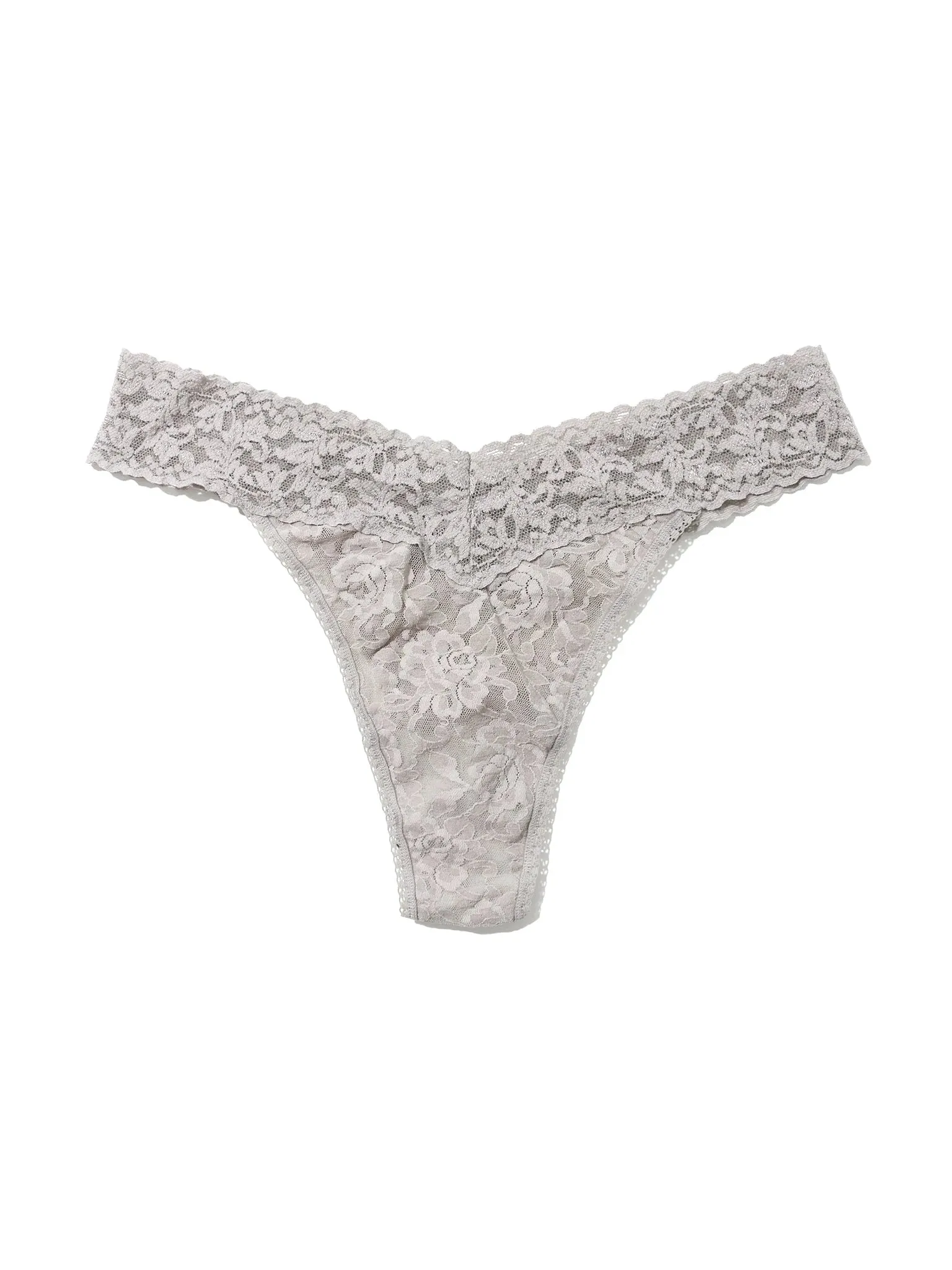 Original Rise Signature Lace Thong In Sleep In Grey - Hanky Panky