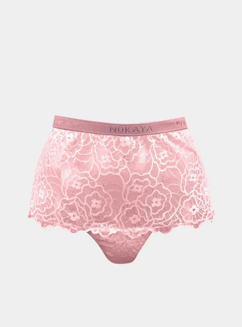 Pink Born in Ukraine High Waist Lace Briefs