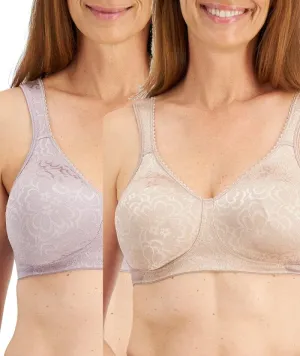 Playtex 18 Hour Ultimate Lift & Support Wire-Free Bra 2-Pack - Nude/Warm Steel