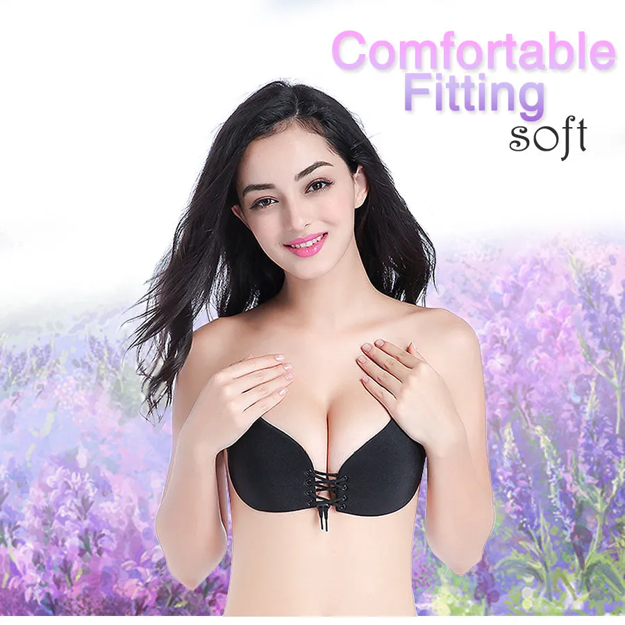 Seamless Strapless Silicone Push Up Bra Wire Free Invisible Bra