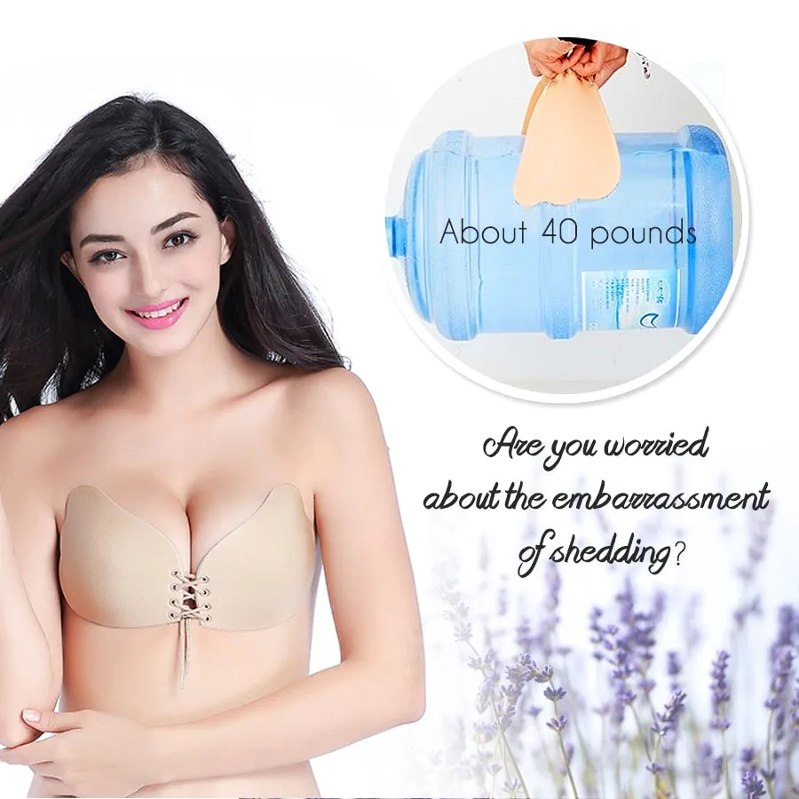 Seamless Strapless Silicone Push Up Bra Wire Free Invisible Bra