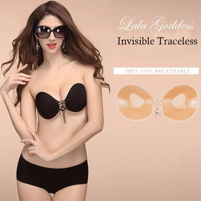 Seamless Strapless Silicone Push Up Bra Wire Free Invisible Bra