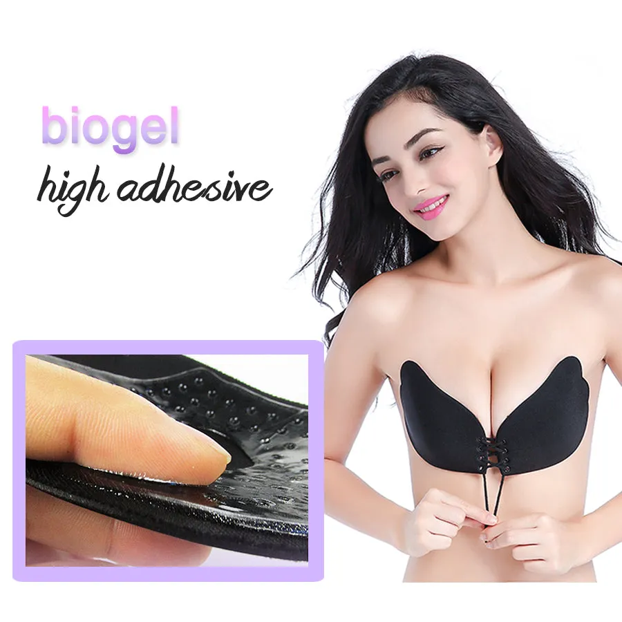 Seamless Strapless Silicone Push Up Bra Wire Free Invisible Bra