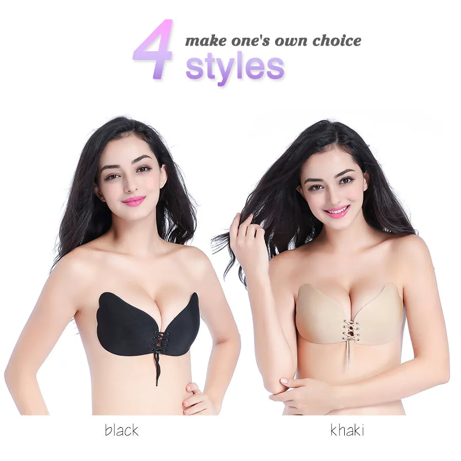 Seamless Strapless Silicone Push Up Bra Wire Free Invisible Bra