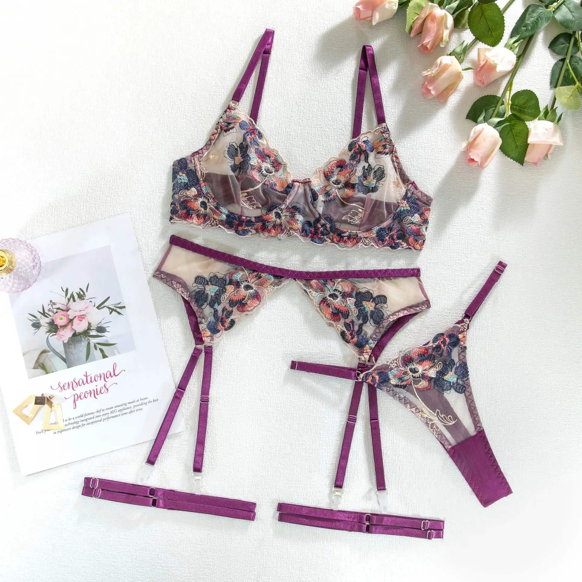 Spring Floral Lingerie Set