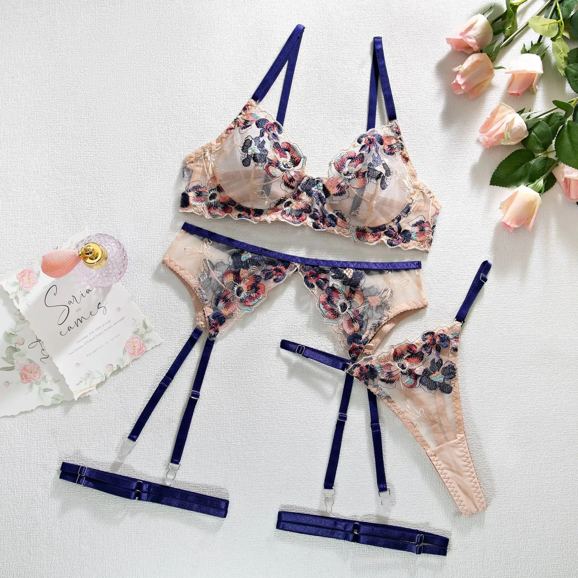 Spring Floral Lingerie Set