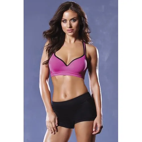 Strike Lace Back Sports Bra - Small - Pink/black