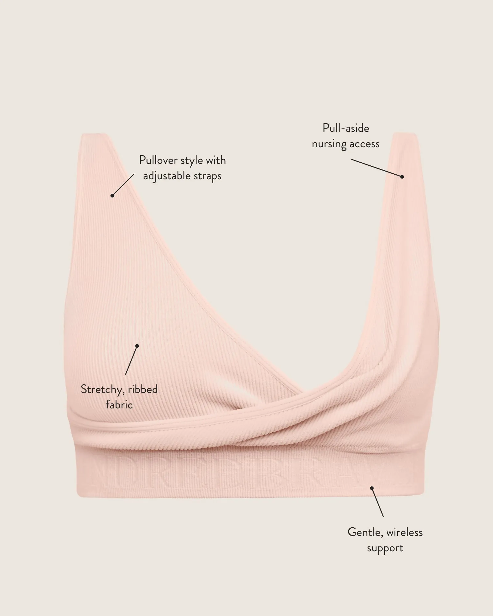 Sublime® Adjustable Crossover Nursing & Lounge Bra | Soft Pink