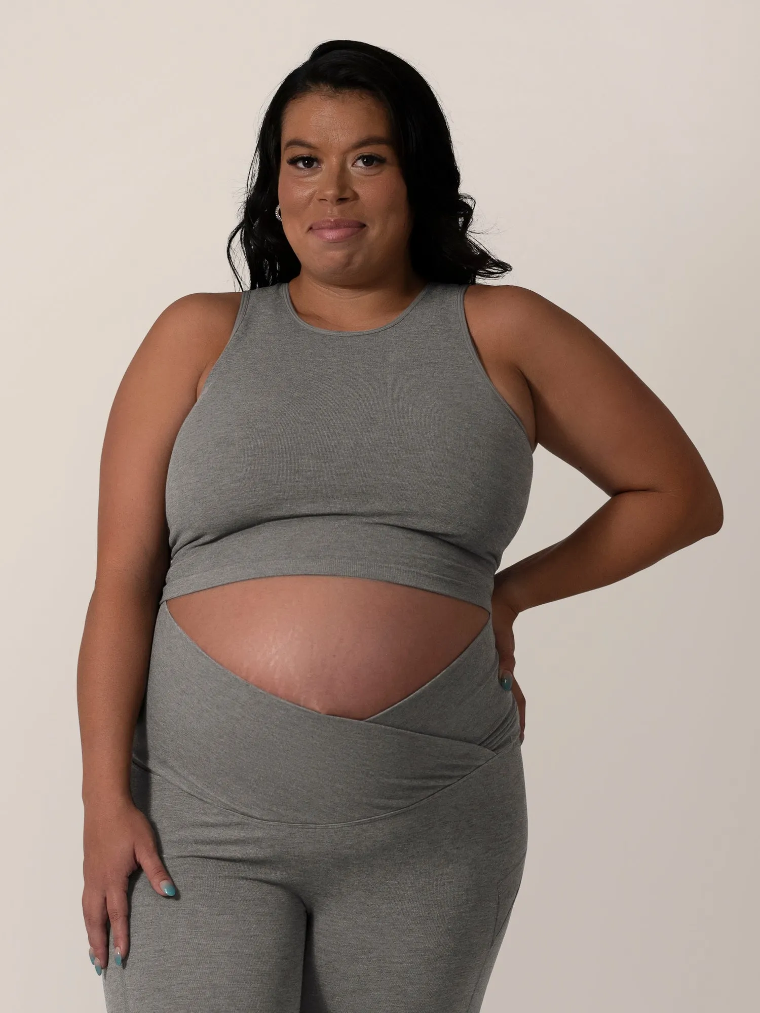 Sublime® Bamboo Maternity & Nursing Longline Bra | Charcoal