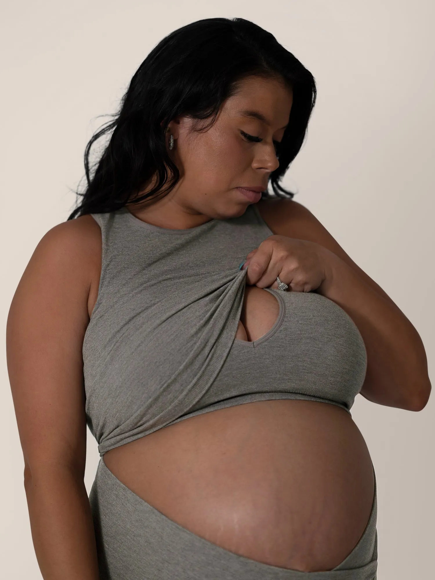 Sublime® Bamboo Maternity & Nursing Longline Bra | Charcoal