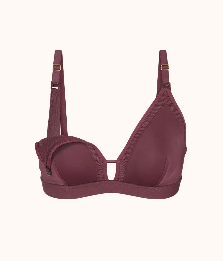 The Busty Nursing Bralette: Plum