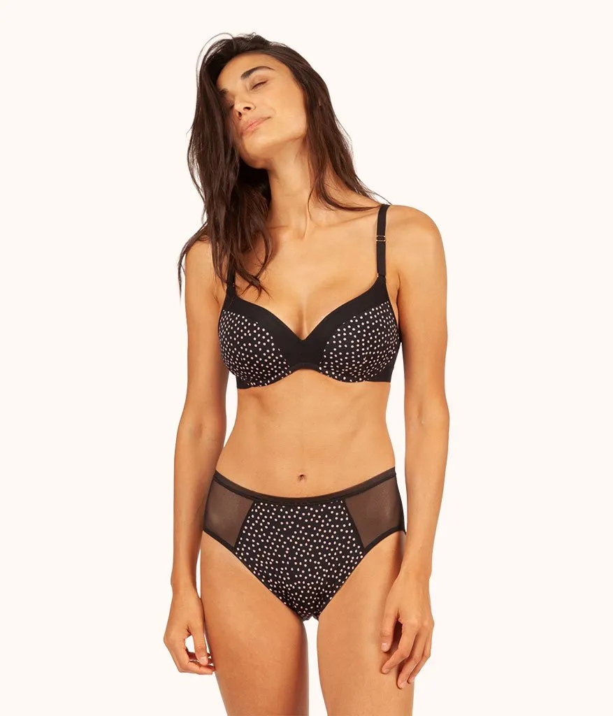 The No-Wire Push-Up Trio - Print: Toasted Almond/Jet Black/Painted Polka