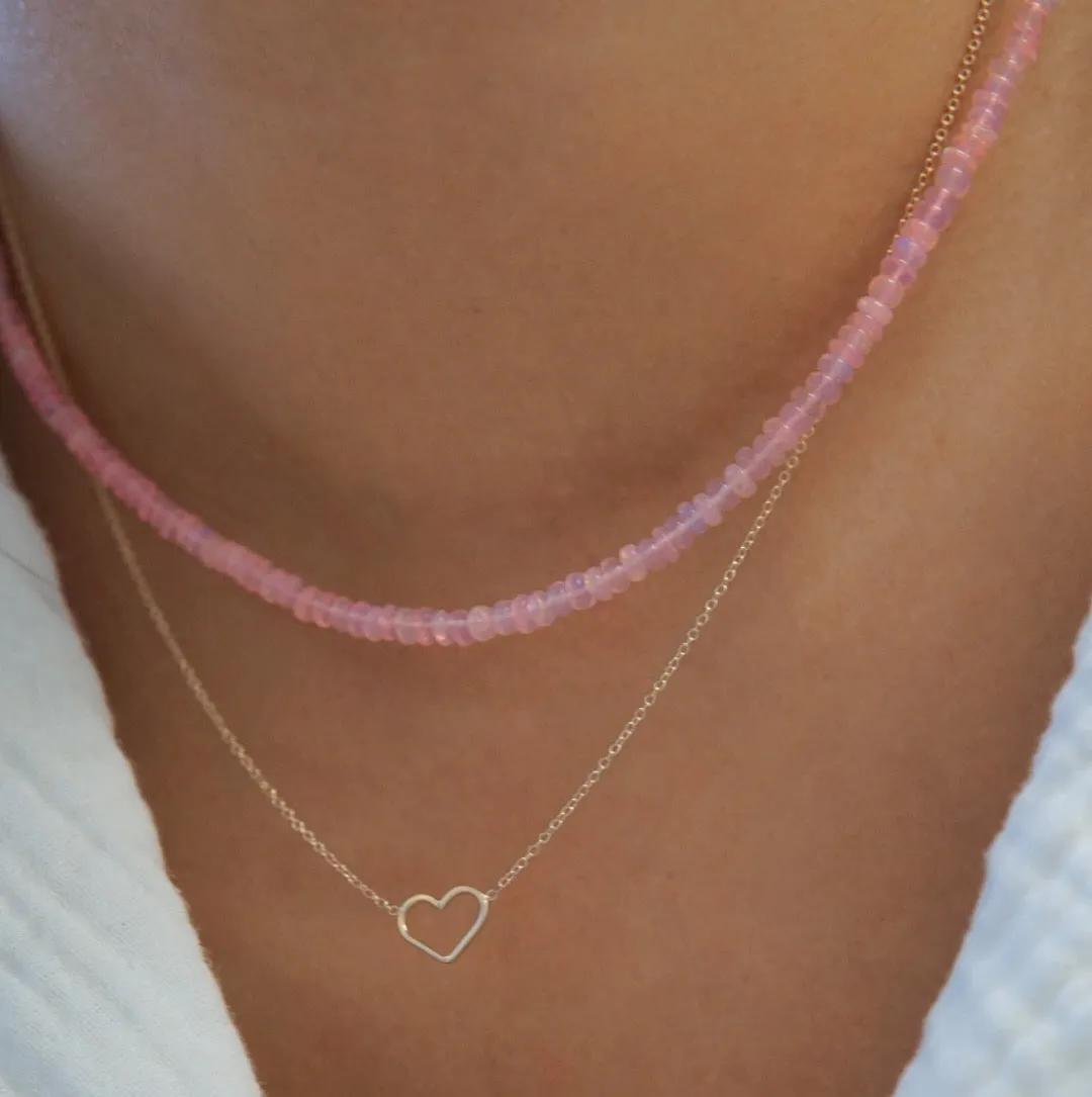 Tiny Heart Pendant Necklace - Solid 14kt