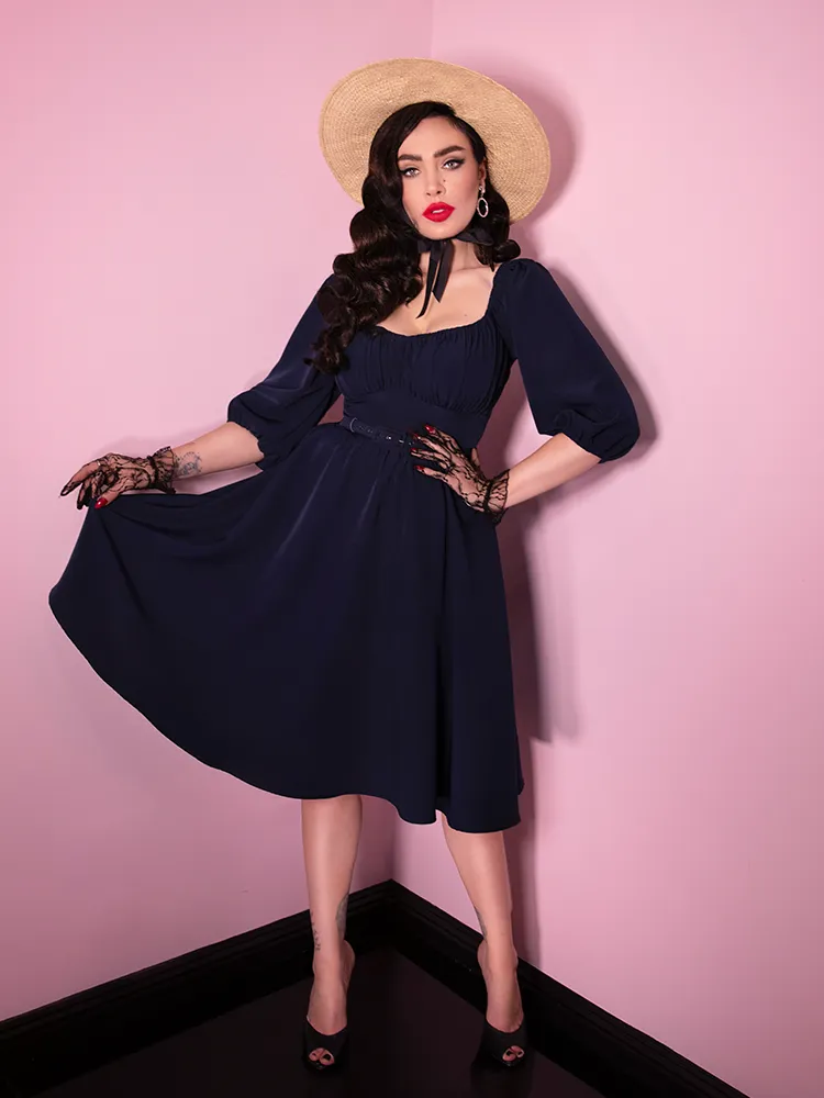 Vacation Dress in Navy Blue - Vixen by Micheline Pitt