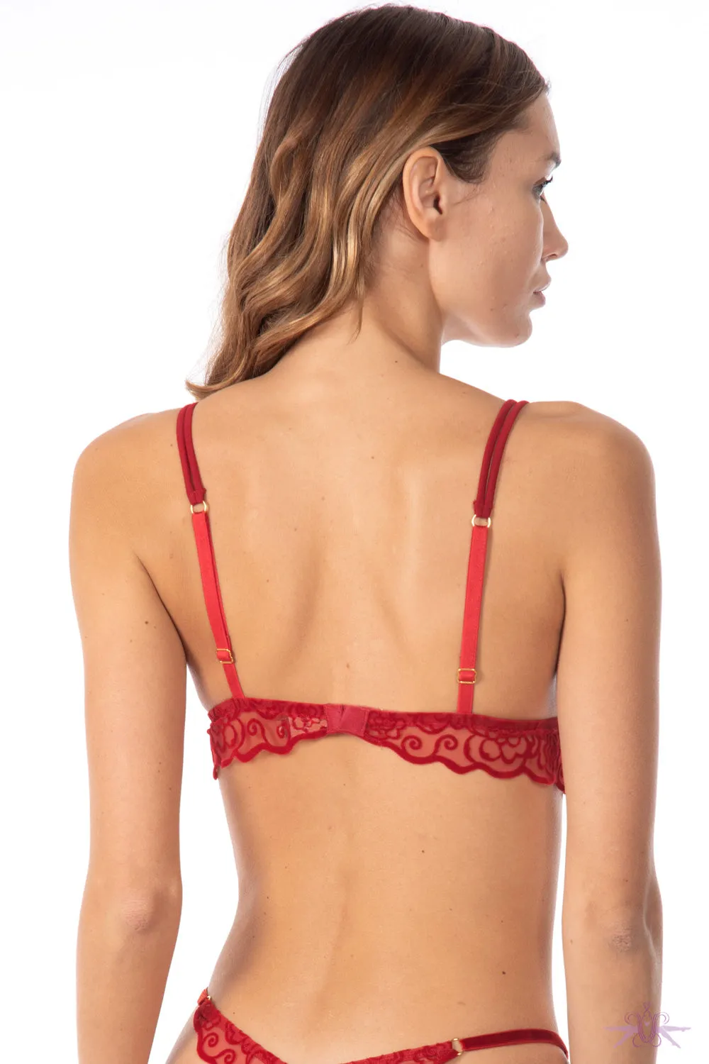 Valery Prestige Camelia Red Triangle Bra