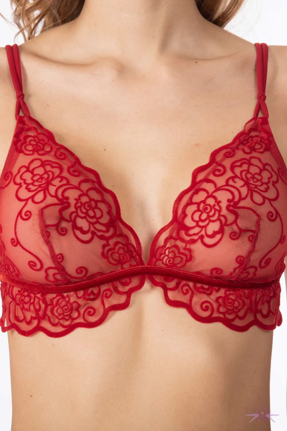 Valery Prestige Camelia Red Triangle Bra