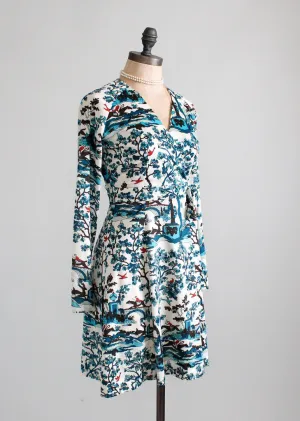 Vintage 1970s Novelty Print Mini Dress