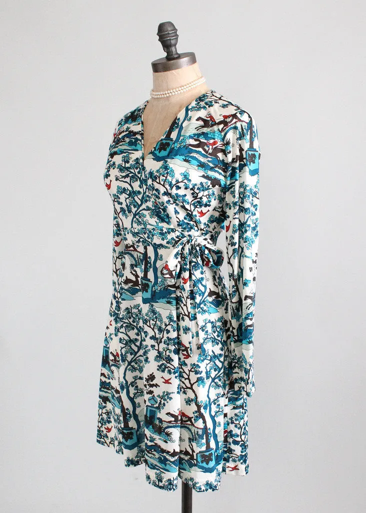 Vintage 1970s Novelty Print Mini Dress