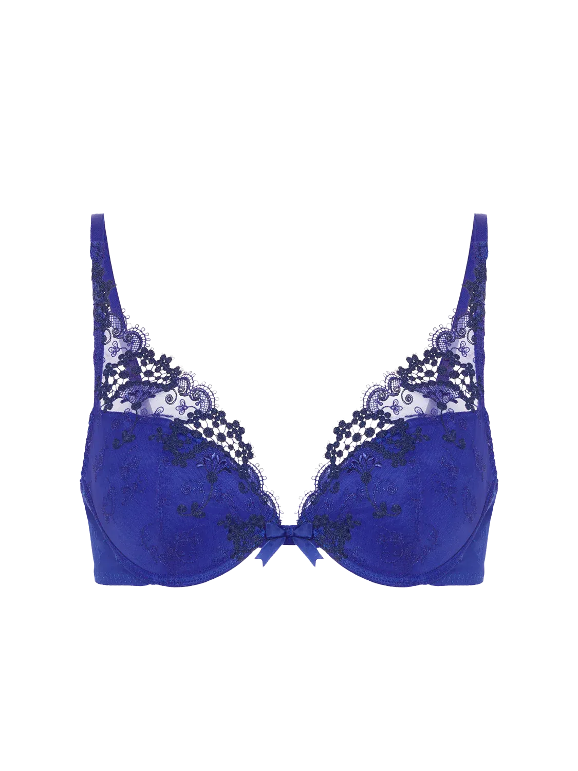 Wish Push Up Bra With Embroidery In Electric Blue - Simone Perele