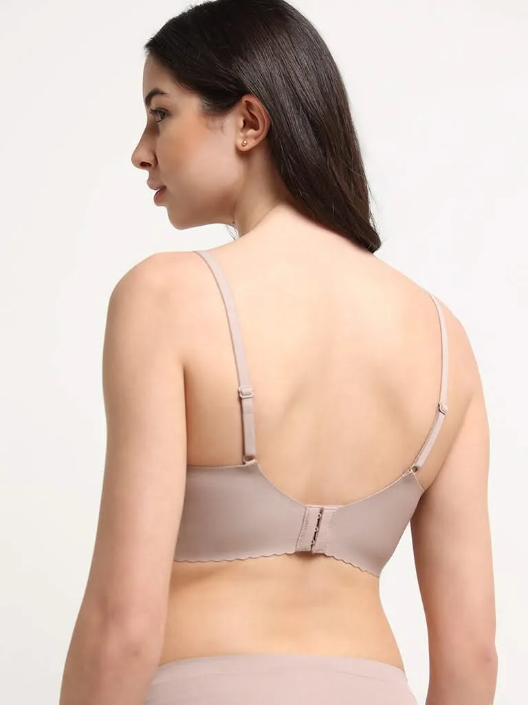 Wunderlove Beige Invisible Lace Bra