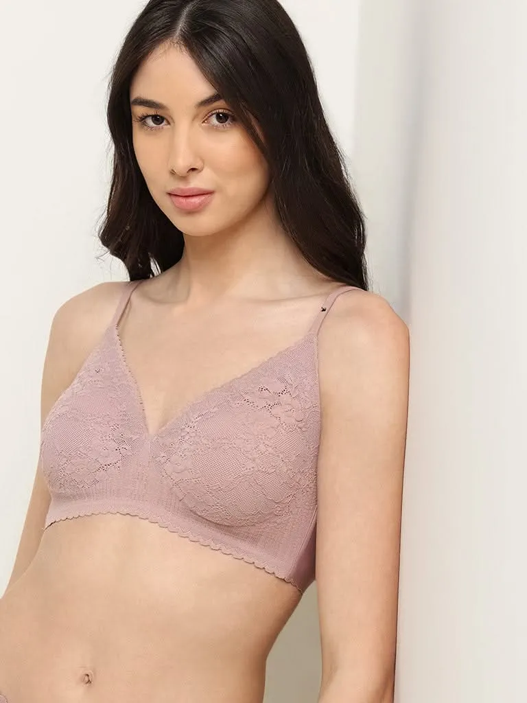 Wunderlove Brown Lace Invisible Bra